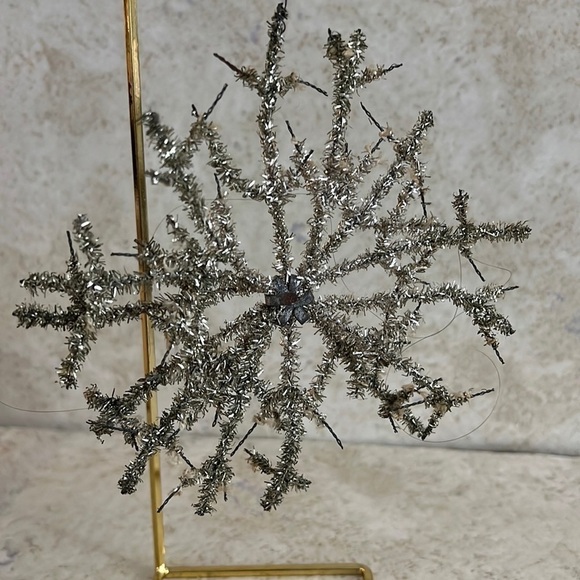 Vintage Christmas Ornament German Tinsel Snowflake - Picture 6 of 6